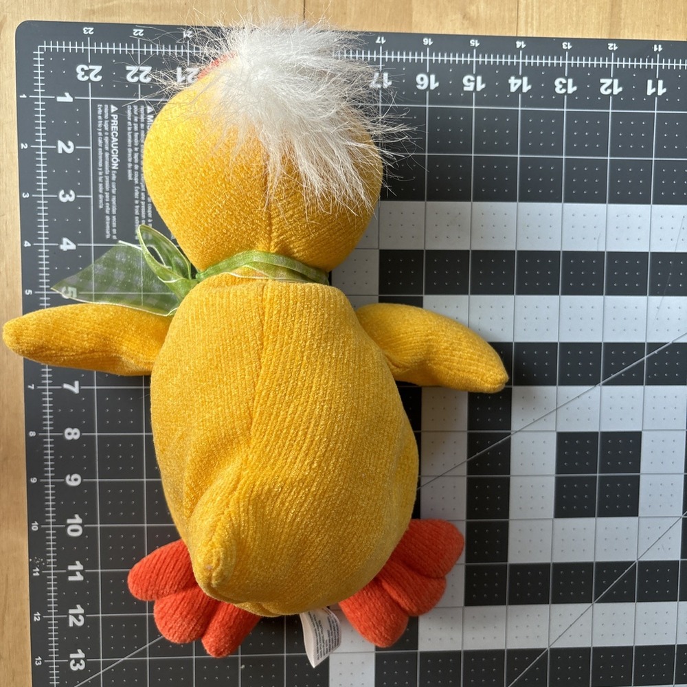 Chosun 1999 Just Friends Yellow Easter Duck 12" Plush Green Bow Bean Bag Bottom - Picture 8 of 8